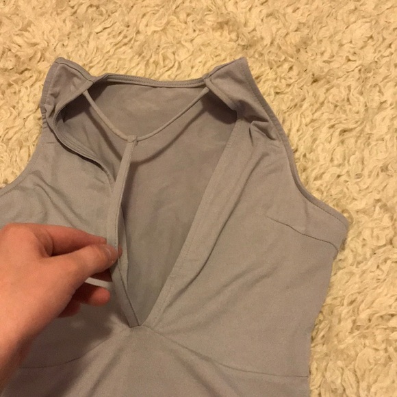 Grey / Gray Strappy Bodysuit - Picture 5 of 7